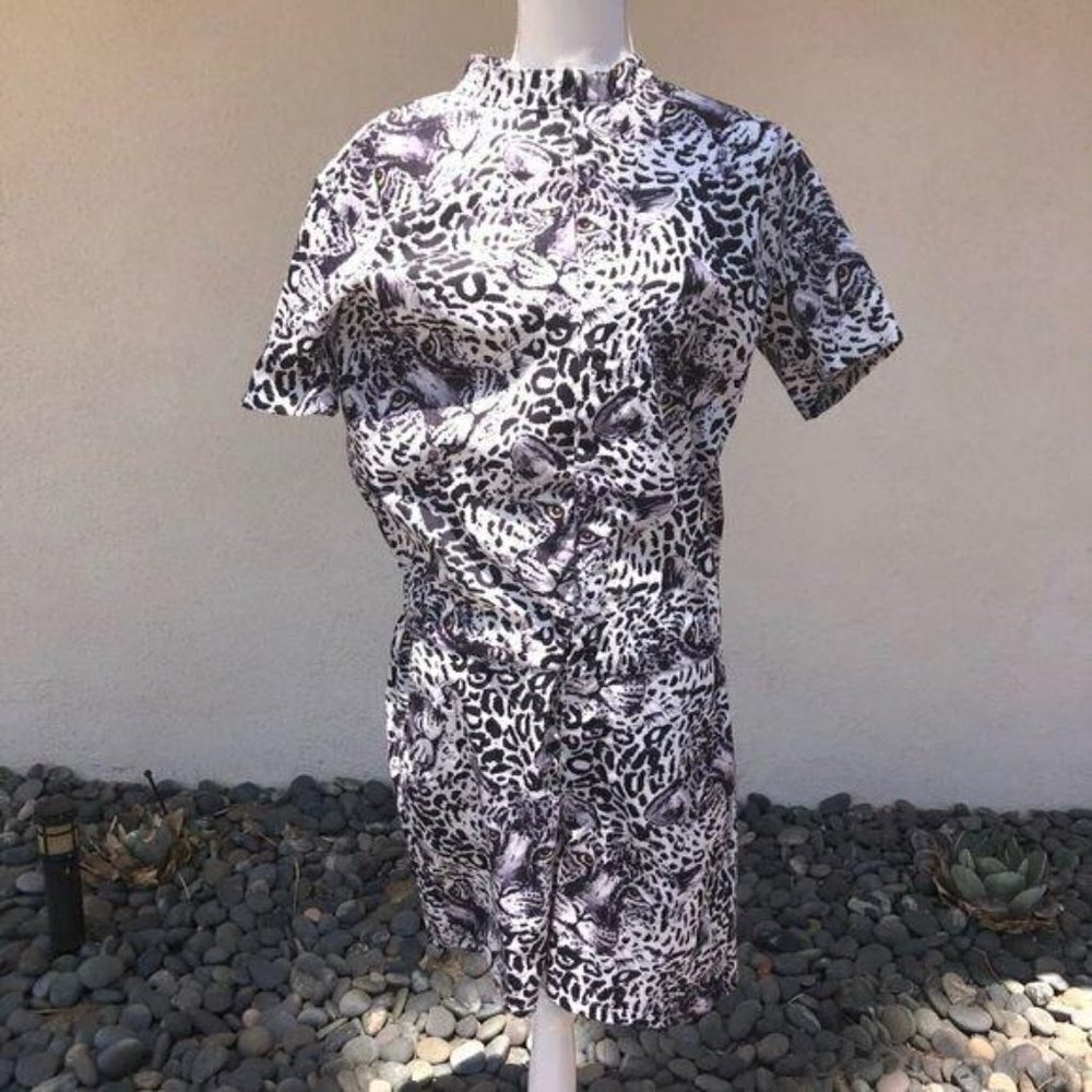 Tiger Print Unisex Romper With Elastic Waist - image 5